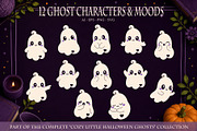 12 Cozy Halloween Ghost Characters, a Seasonal Illustration by Christine Krahl (Thumbnail 1 of 5)
