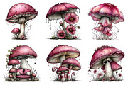 Whimsical Mushroom Clipart, an Illustration by Dream Creation (Thumbnail 3 of 7)
