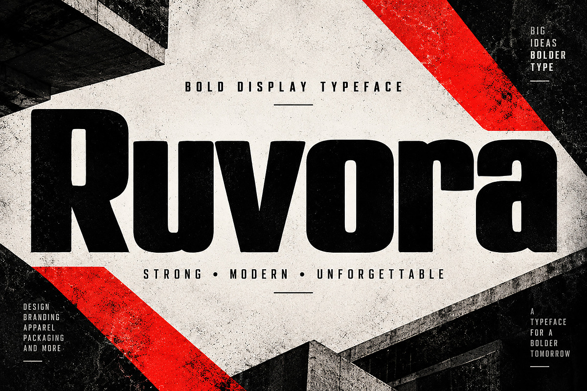 Ruvora – Bold Modern Display Font, a Script Font by Wow Magic (Photo 1 of 5)