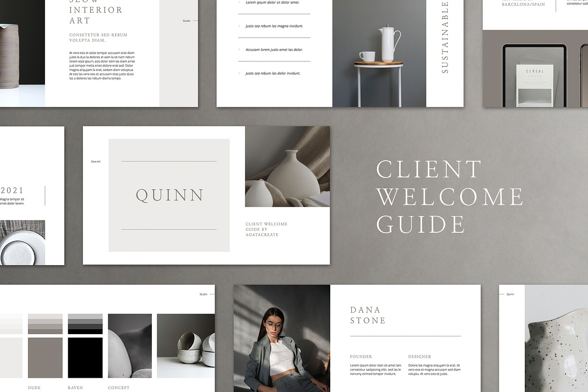 QUINN Keynote Client Welcome Guide, a Presentation Template by AgataCreate (Photo 1 of 16)