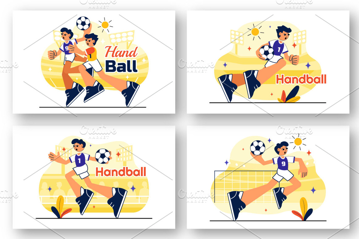 10 Handball Sports Illustration, a Sport Illustration by denayunebgt (Photo 3 of 4)