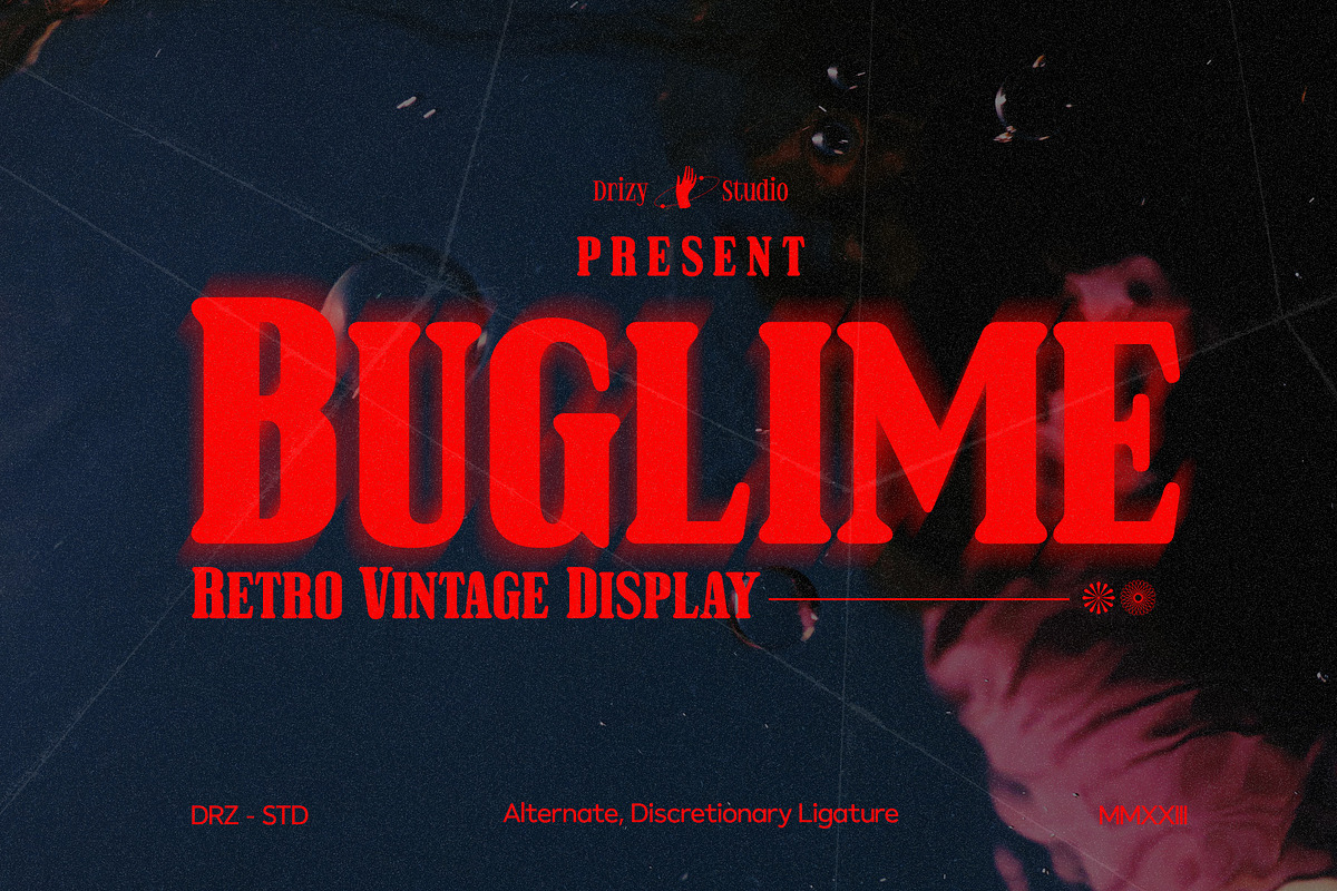 Buglime – Retro Vintage Serif Font, a Serif Font by Drizy (Photo 1 of 8)