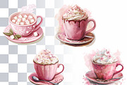 Pink Hot Cocoa Clipart, a Food Illustration by Loony Dream Designs (Thumbnail 2 of 4)
