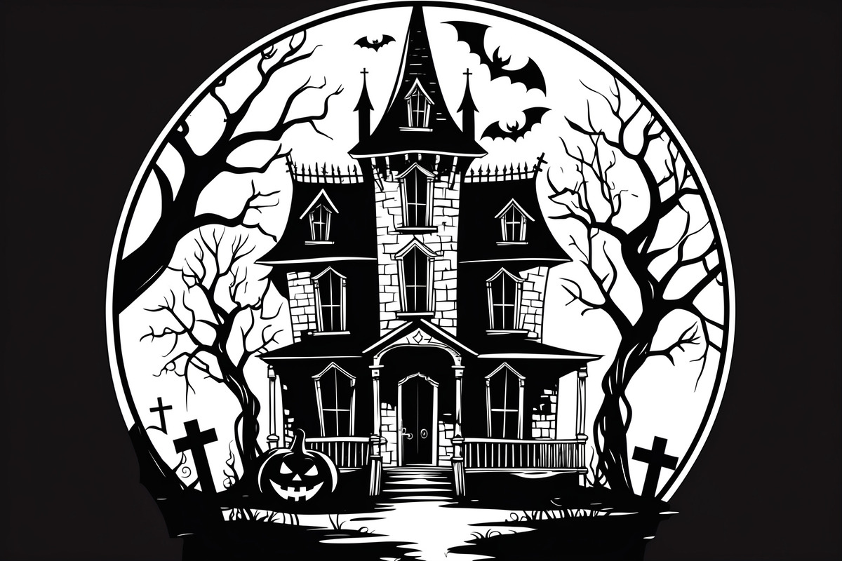 Haunted Halloween Silhouette Set, an Illustration by Creativeshirt (Photo 9 of 9)