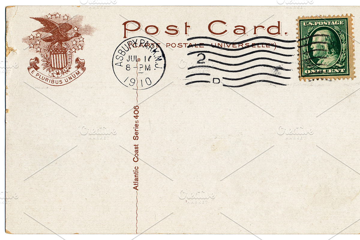 Atlantic Coast Vintage Postcard, an Object Graphic by David Schrader