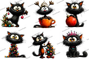 Funny Black Cat Christmas Clipart, an Illustration by DreamArtGraphic (Thumbnail 5 of 5)