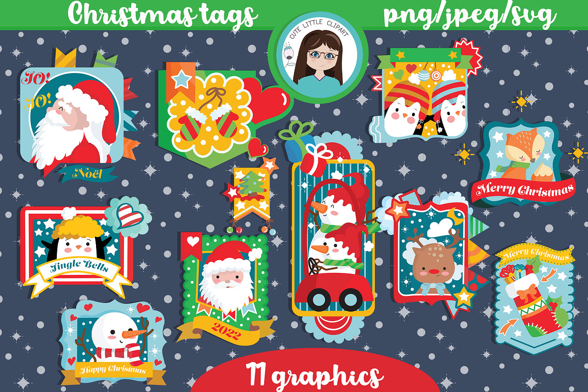 Christmas tags, an Illustration by Cute Little Workshop (Photo 1 of 3)