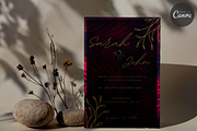 Elegant Burgundy Wedding Invitation, an Invitation Template by InvitingStorys (Thumbnail 1 of 10)