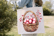 Watercolor Easter Basket Clipart PNG, an Illustration by Canvas Craft (Thumbnail 6 of 7)