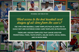 1990's Pro Baseball Card Templates