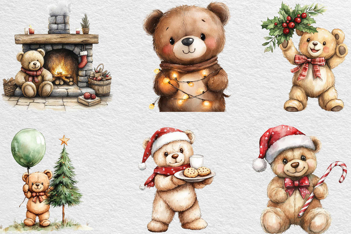 Christmas Teddy Bear Sublimation, an Illustration by Black Bird Studio (Photo 3 of 6)