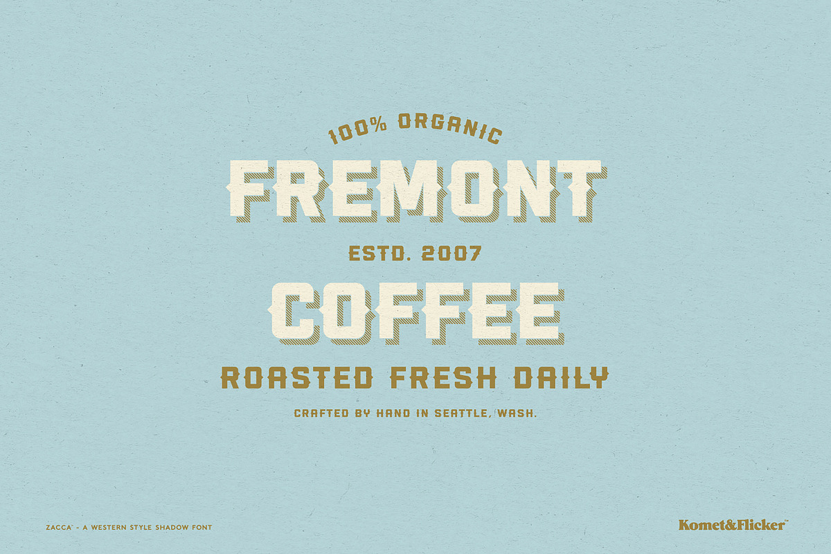 Zacca - A Western Shadow Font, a Sans Serif Font by Komet & Flicker (Photo 5 of 13)