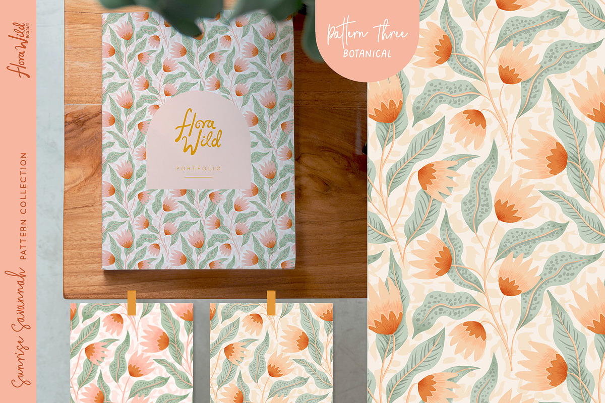 Savannah safari pattern bundle, a Pattern Graphic by Flora Wild Designs