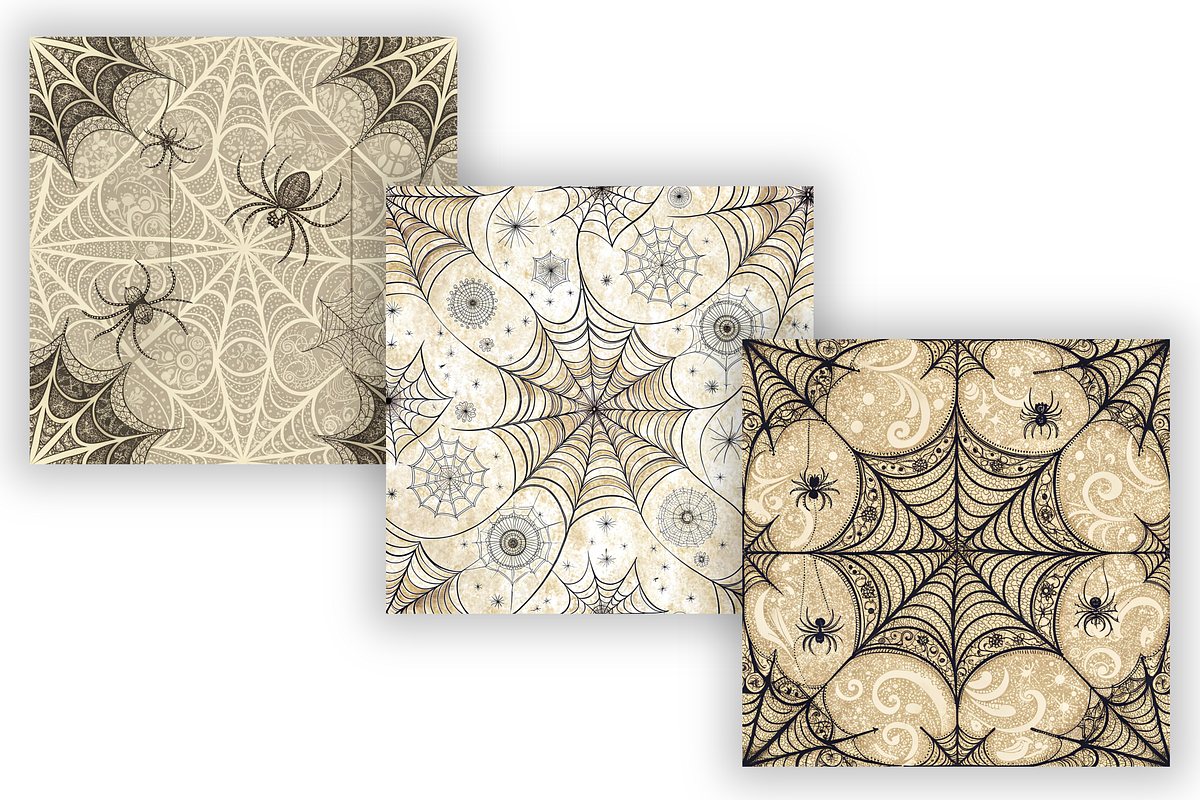Gothic Lace Spiderweb Digital Paper, a Pattern Graphic by FloridPrintables (Photo 5 of 6)