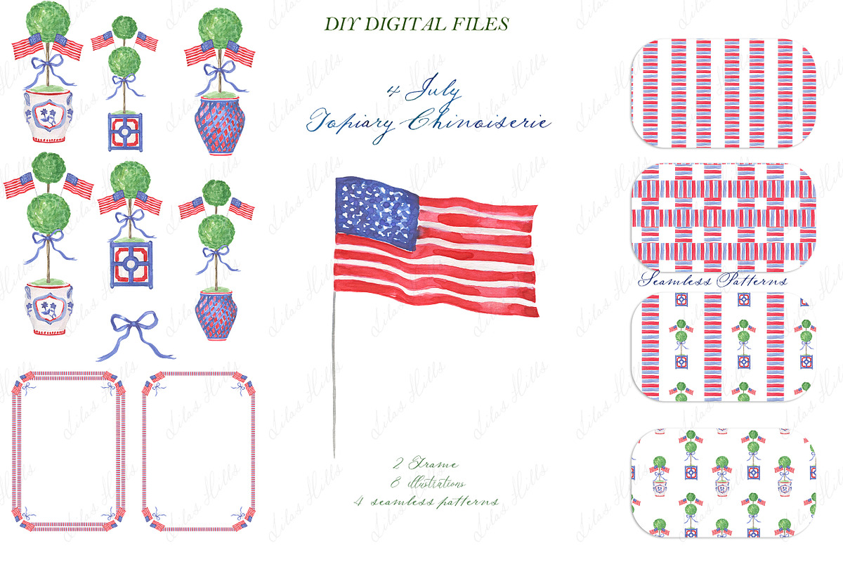Topiary Boxwood Chinoiserie 4 July, a Graphic by LABFcreations (Photo 4 of 4)