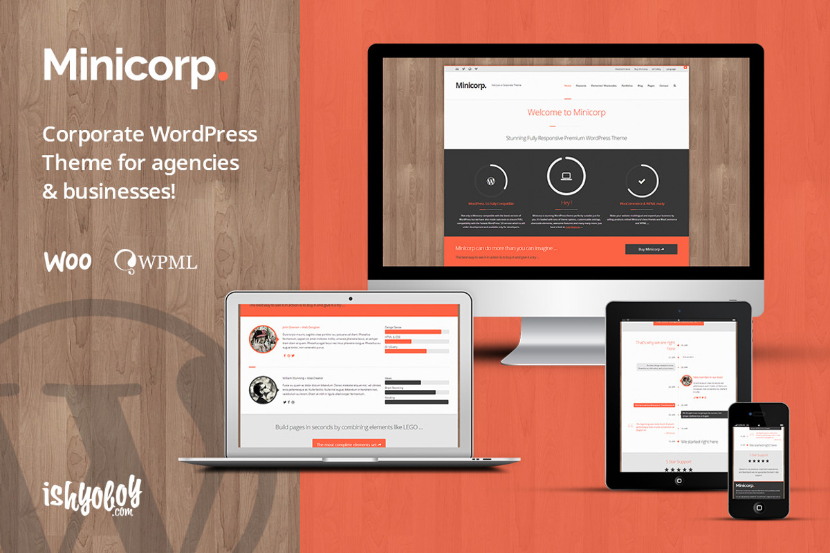 Minicorp - Agency WordPress Theme, a WordPress Template by IshYoBoy (Photo 1 of 7)