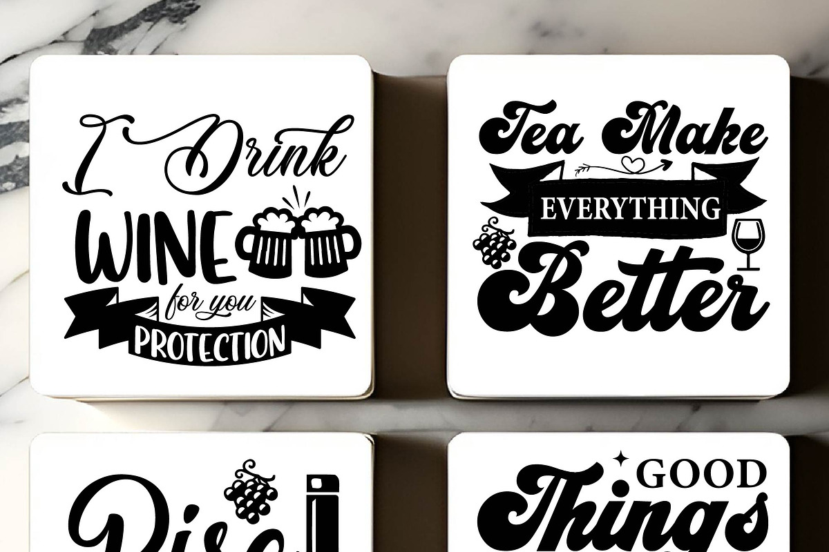 Coaster SVG Bundle Wine Coasters, image size:1200x800