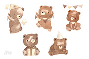 Cute BEAR.Watercolor woodland animal, an Animal Illustration by OlliArtDesign (Thumbnail 4 of 9)