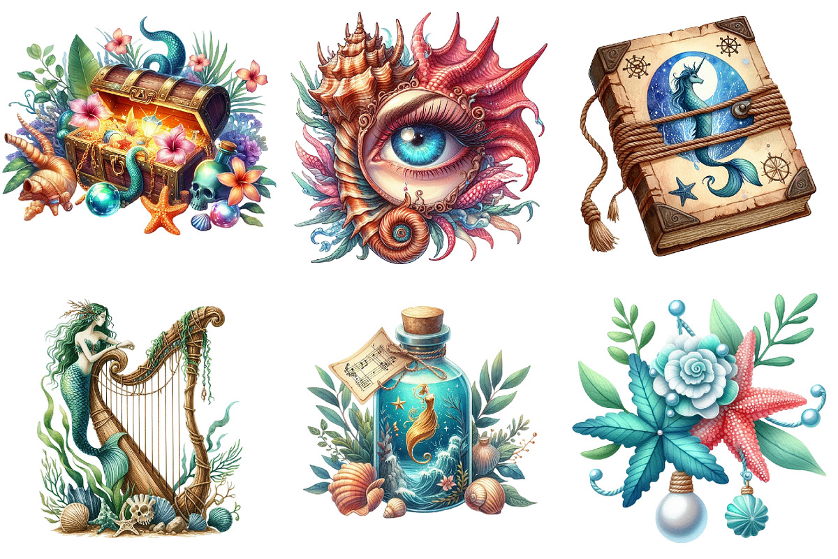 Siren Summer Clipart, an Illustration by Pixels.Craft (Photo 6 of 8)