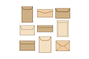 Collection of brown beige closed, an Object Illustration by pikepicture