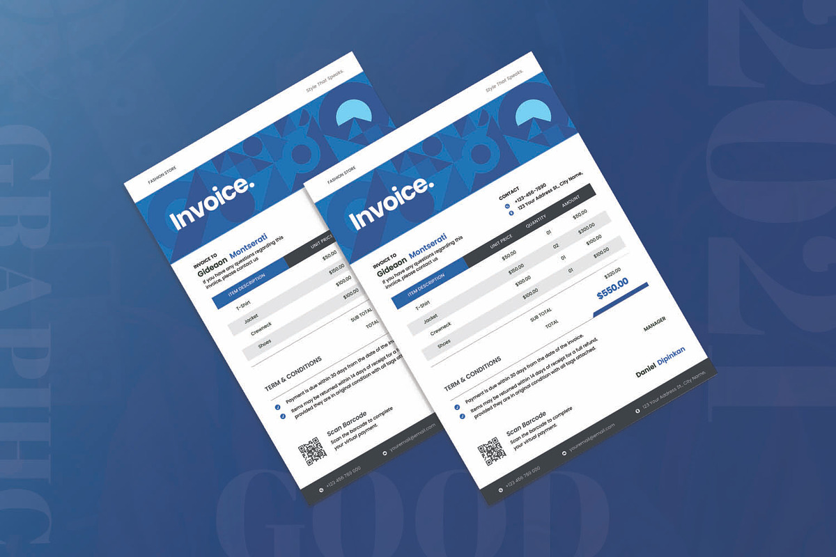 Modern Bauhaus - Invoice, a Stationery Template by AQR Studio (Photo 2 of 2)