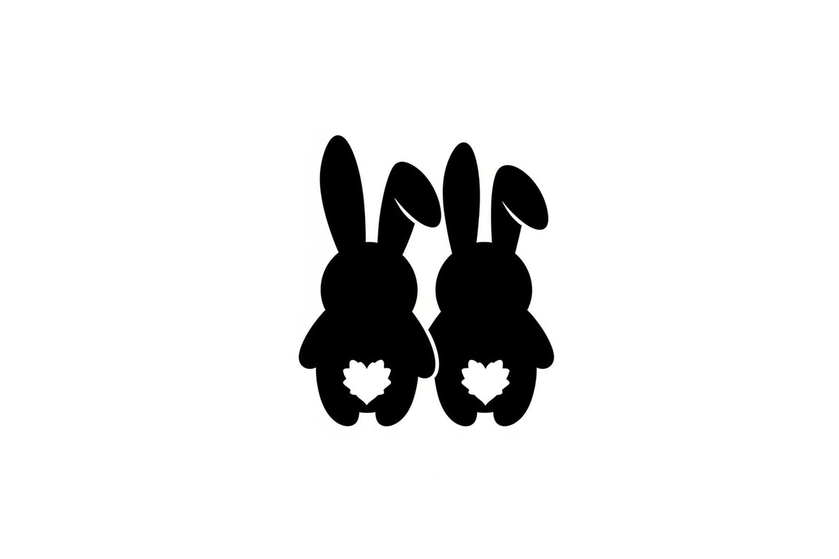 Cute Bunny Love Silhouette Icons, an Illustration by Creativeshirt (Photo 13 of 51)