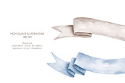 Watercolor ribbon banners clipart, a Decorative Illustration by AquarelleSpace (Thumbnail 4 of 4)