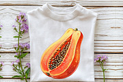 Watercolor Papaya Fruit Clipart, an Illustration by Rose Art (Thumbnail 7 of 7)