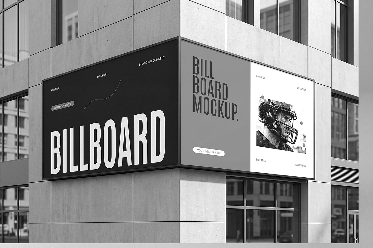 Billboard Mockup on Building Wall, an Advertising Mockup by graphypix (Photo 3 of 4)