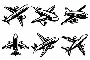 Variety of airplane silhouettes, an Object Graphic by Billah Hub