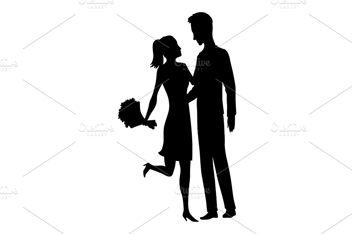 Couples in love silhouette. Man and, a Person Illustration by the8monkey