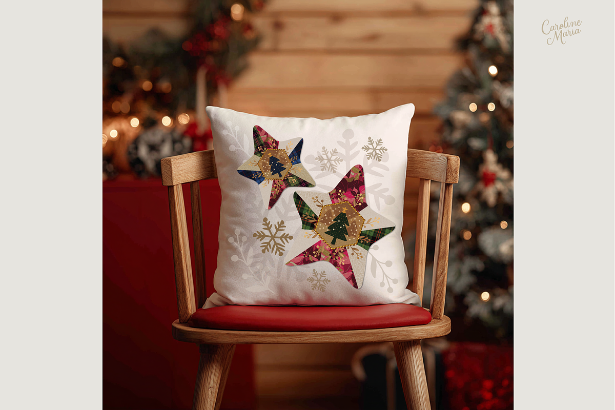 Quilted Christmas Ornaments, an Object Graphic by Caroline Maria (Photo 2 of 12)
