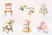 Summer Bridal Tea Party Set Clipart, an Illustration by CreationArt (Thumbnail 2 of 9)