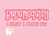 Badumsquish - a bouncy squishy font, a Slab Serif Font by Amber Nest Design (Thumbnail 1 of 7)