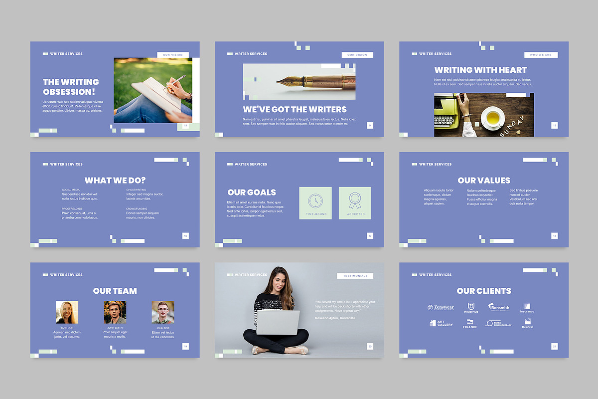 Presentation Freelance Writer, a Presentation Template by TemplatesNow!