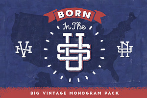 Born In The U.S. Vintage Monogram