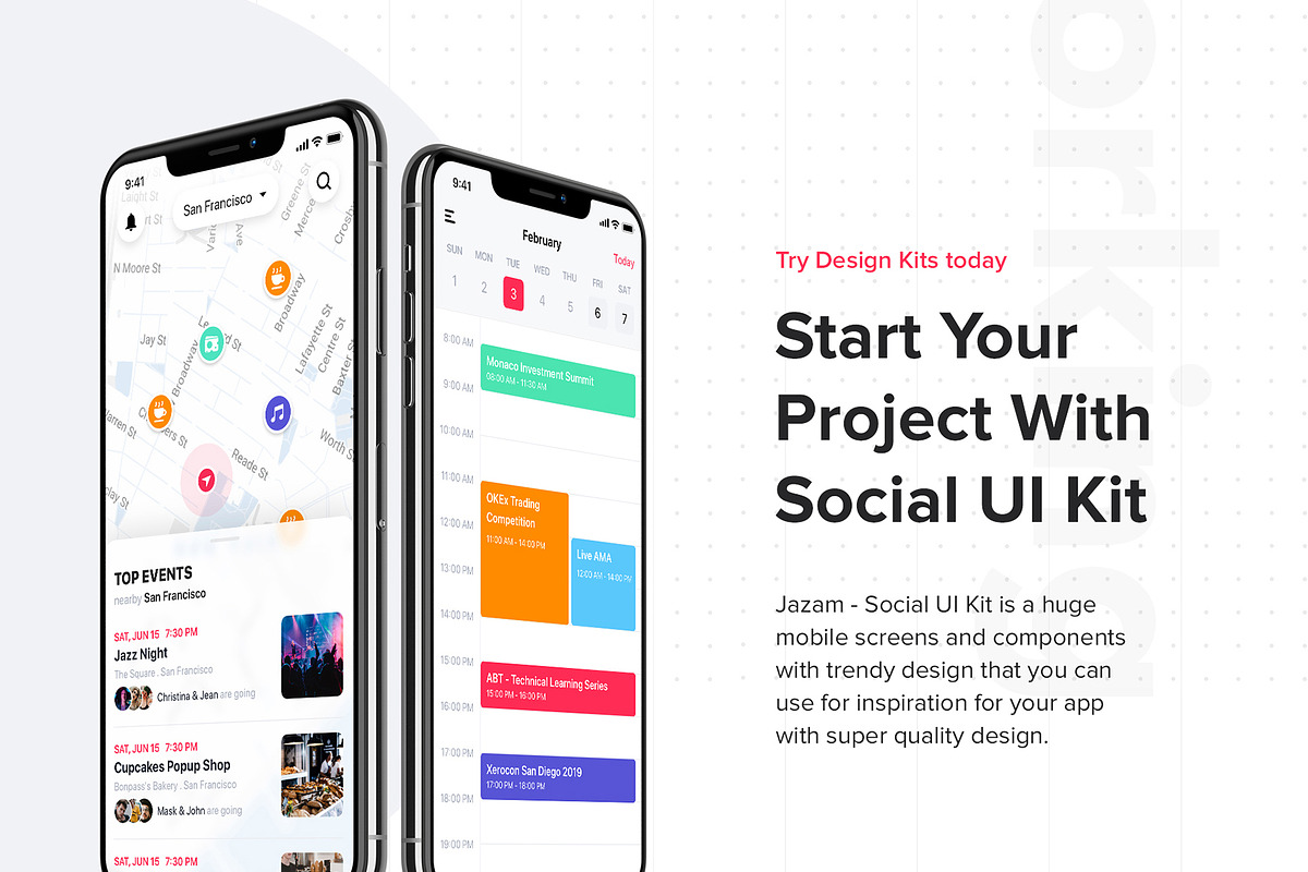 Jazam - Social mobile app UI Kit, an UI Kit Template by hoangpts ...