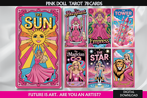Pink Doll Tarot Cards Deck