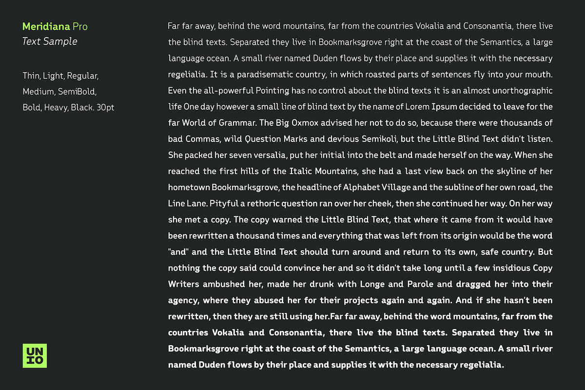 Meridiana Pro, a Sans Serif Font by Unio Designs (Photo 9 of 12)