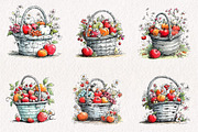 Summer Fruit Basket Clipart, an Illustration by CreationArt (Thumbnail 5 of 7)