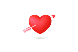 Heart with arrow 3d icon. Isolated, an Illustration by Valerie Bodnar