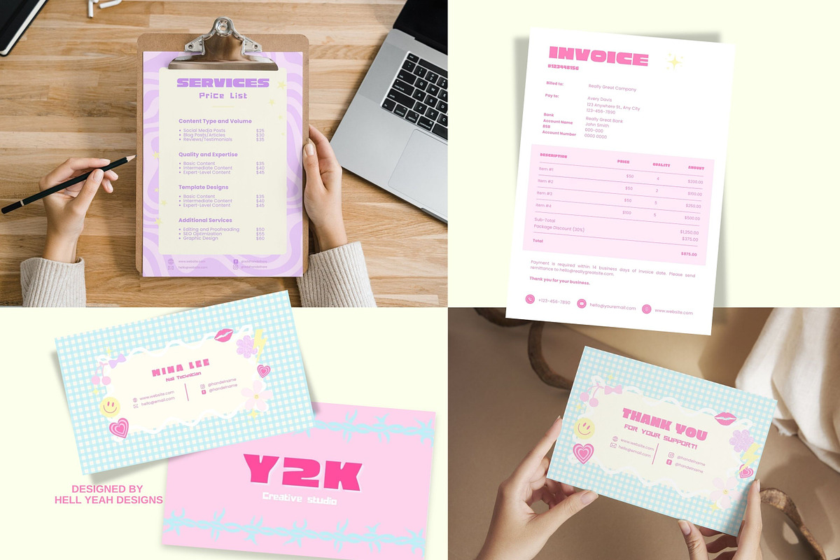 Y2K Vibes Branding Starter Kit Canva, a Branding & Logo Template by Hell Yeah Designs (Photo 16 of 20)