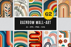 Rainbow Wall Art Print Set