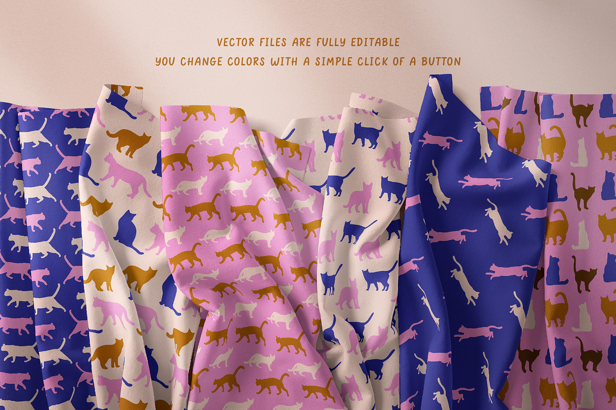 Flat Cat Modern Patterns, a Pattern Graphic by Tiger and Flower (Photo 10 of 21)