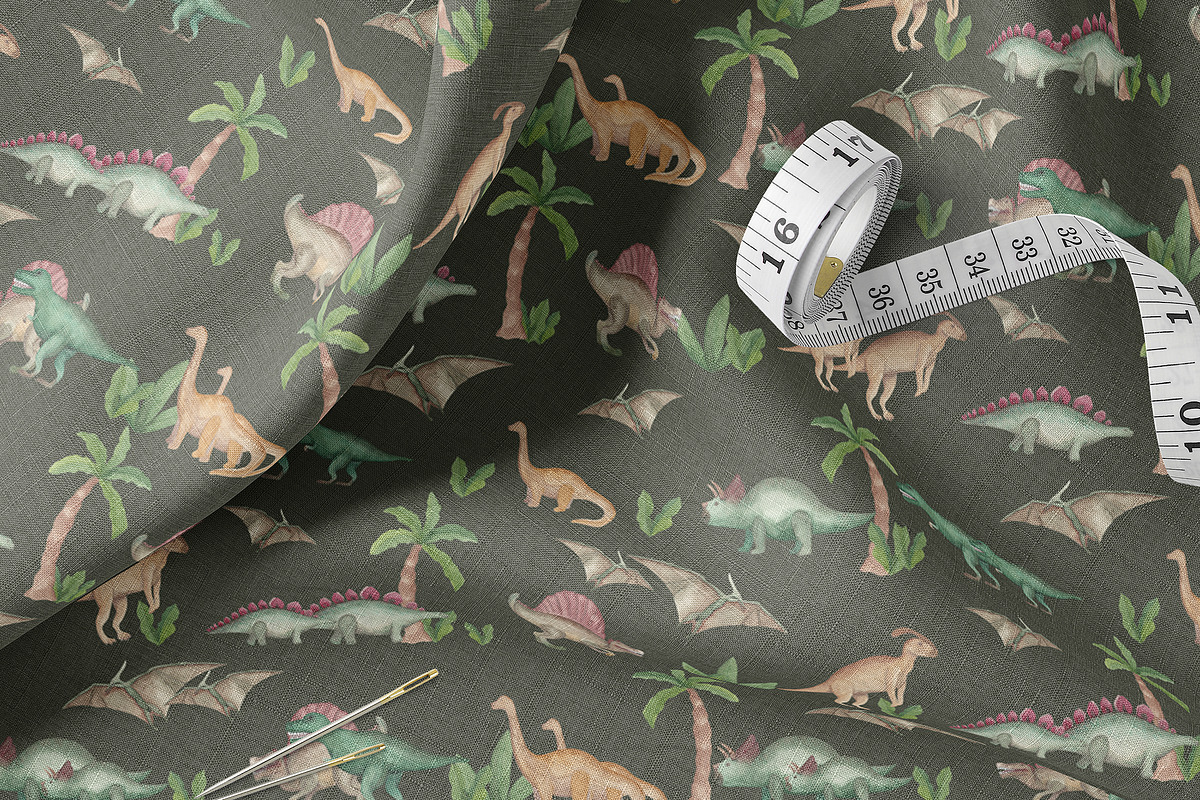 Watercolor Dinosaurus Collection, a Pattern Graphic by Oksana Dovhopol Art (Photo 12 of 16)