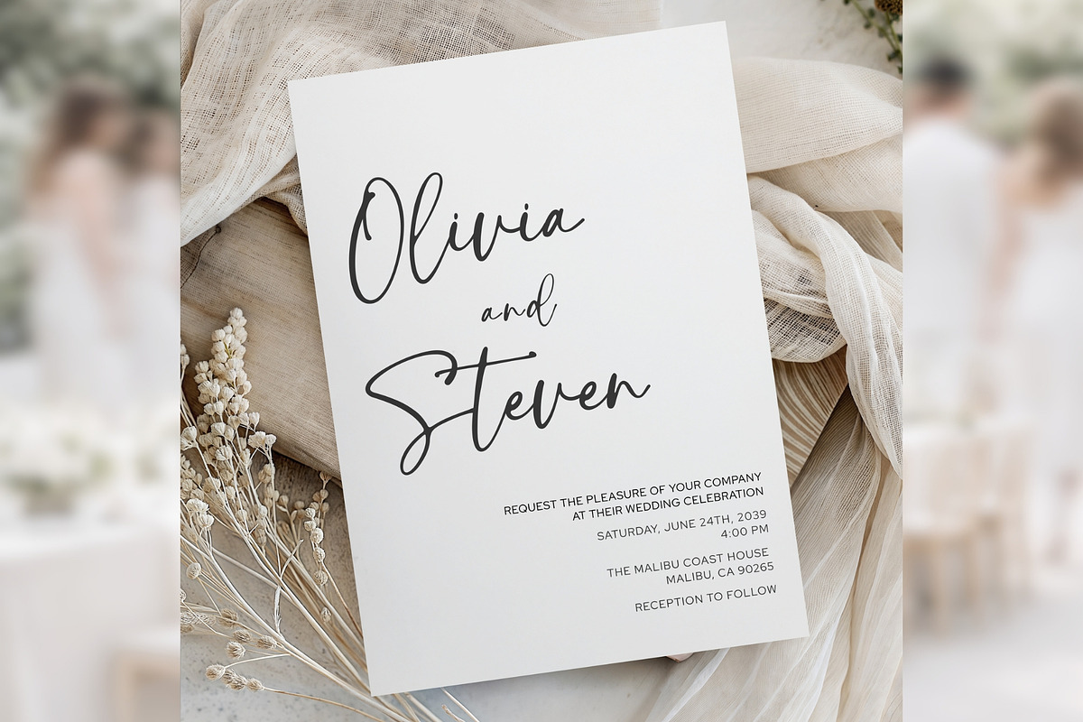 Modern Script Invitation Canva bd007, an Invitation Template by TyphoonStudio (Photo 3 of 10)