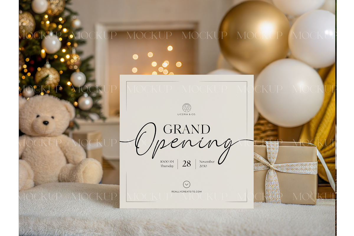 6x6 Holiday Card Scene with Balloons, a Product Mockup by MockupWizard (Photo 3 of 3)