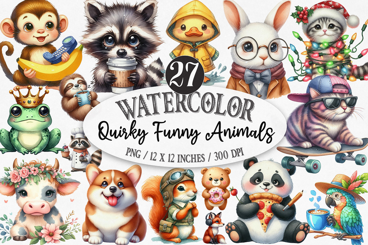Quirky Funny Animals Sublimation, an Illustration by Designking (Photo 1 of 5)