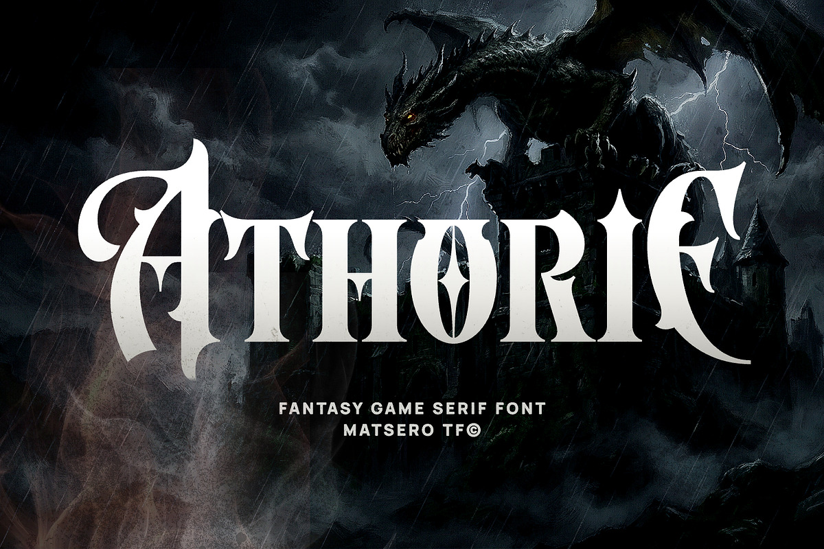Athorie Fantasy Font, a Serif Font by Matsero (Photo 1 of 10)