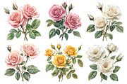 Spring Lithograph Roses Clipart, an Illustration by Pixels.Craft (Thumbnail 3 of 7)